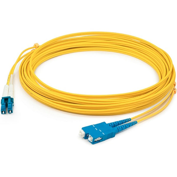 AddOn 20m ASC (Male) to LC (Male) Yellow OS1 Duplex Fiber OFNR (Riser-Rated) Patch Cable