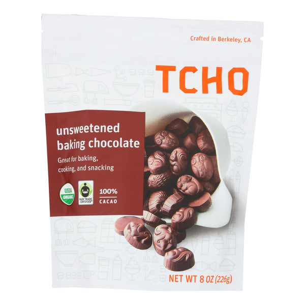 Tcho Chocolate Unsweetened 99% Organic Baking Pieces  - Case Of 6 - 8 Oz