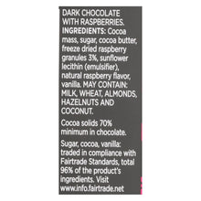 Divine - Bar Dark Chocolate W/raspberry - Case Of 12 - 3 Oz