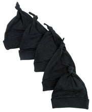 Black Knotted Baby Cap (pack Of 5)