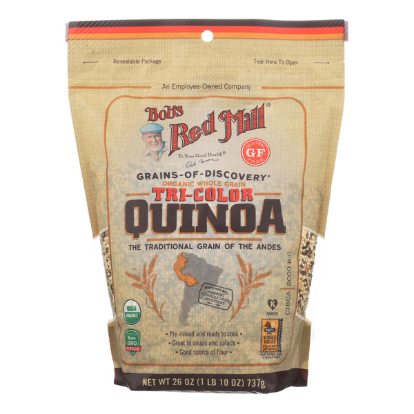 Bob's Red Mill Organic Whole Grain Tri-color Quinoa - Case Of 4 - 26 Oz