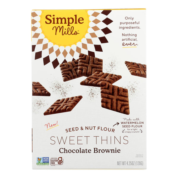 Simple Mills - Sweet Thins Chocolate Brownie - Case Of 6-4.25 Oz