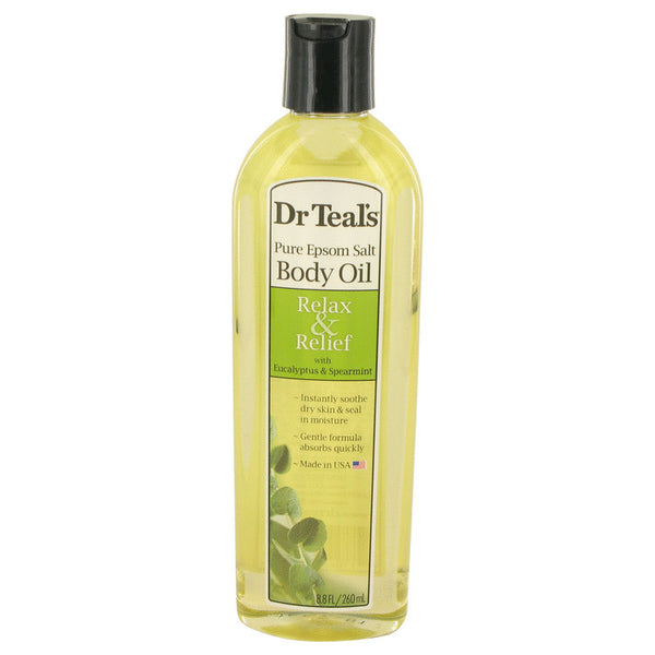 Dr Teal's Bath Additive Eucalyptus Oil by Dr Teal's Pure Epson Salt Body Oil Relax & Relief with Eucalyptus & Spearmint 8.8 oz for Women