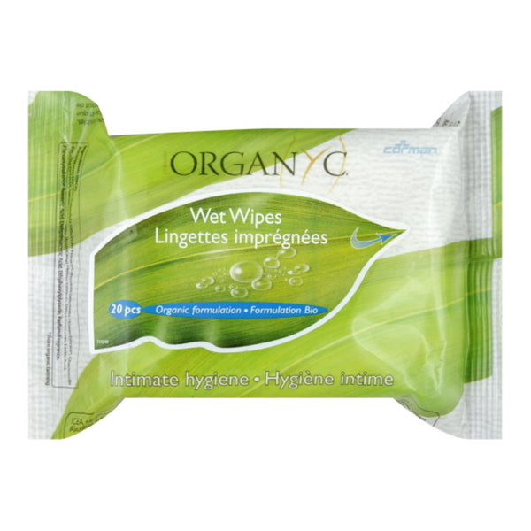 Organyc Intimate Hygiene Wet Wipes - 20 Pack