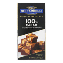 Ghirardelli Premium Baking Bar - 100% Cacao Unsweetened Chocolate - Case Of 12 - 4 Oz