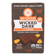 Taza Chocolate - Bar Wckd Dark Ginger 95% - Case Of 10 - 2.5 Oz