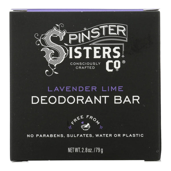 Spinster Sisters Company - Deodorant Bar Lavender Lime - 1 Each-2.8 Ounces