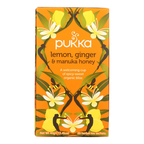 Pukka - Tea Organic Lemon Ginger Manuka Honey - Case Of 4-20 Bags