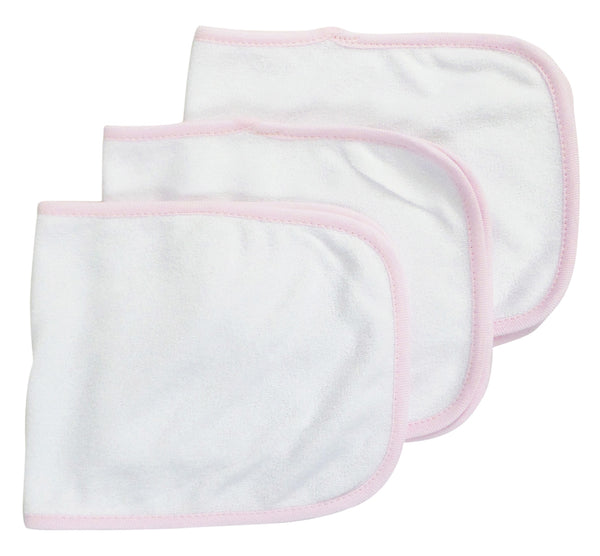 Baby Burpcloth With Pink Trim (pack Of 3)