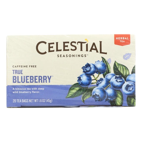 Celestial Seasonings Herbal Tea Caffeine Free True Blueberry - 20 Tea Bags - Case Of 6