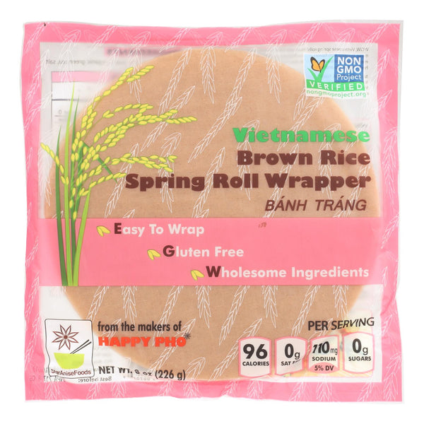 Star Anise Foods Spring Roll Wrapper - Brown Rice - Vietnamese - 8 Oz - Case Of 6