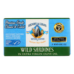 Henry And Lisa's Natural Seafood Wild Sardines In Extra Virgin Olive Oil - Case Of 12 - 4.25 Oz.
