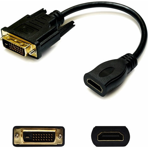 AddOn 8in HDMI Male to DVI-D Female Black Adapter Cable