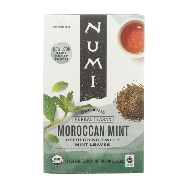 Numi Organic Tea Moroccan Mint - 18 Tea Bags - Case Of 6