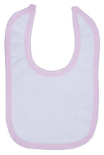 White Terry Bib With Pink Trim