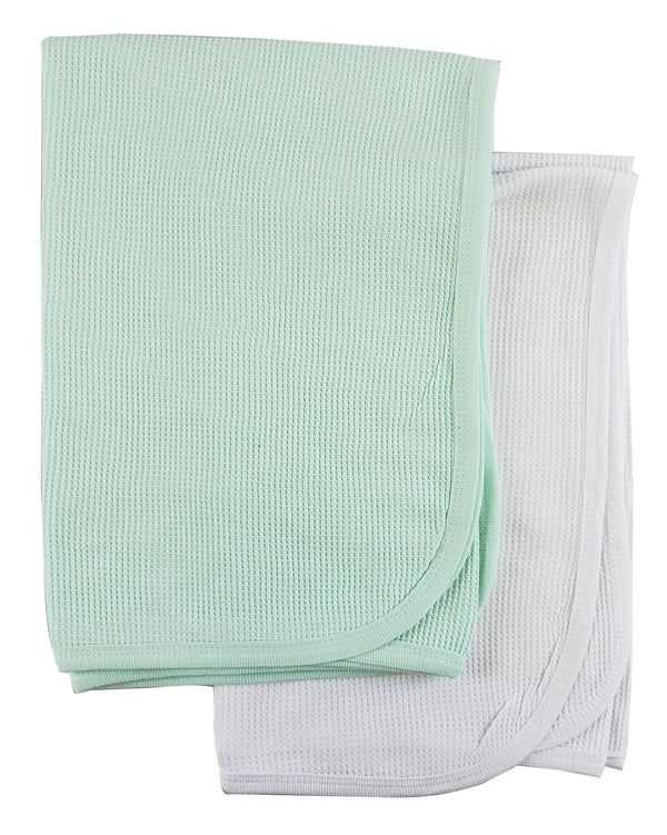 White And Mint Thermal Blankets