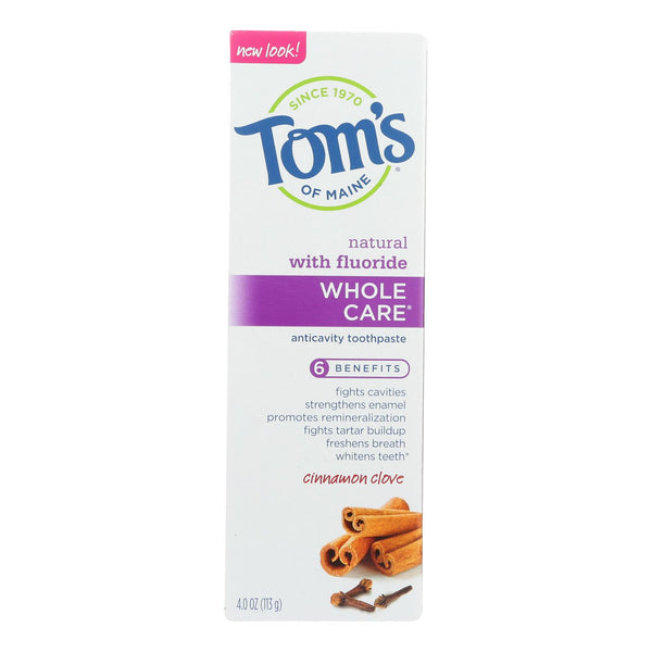 Tom's Of Maine - Tp Whole Care Cinnamn Clove - Case Of 6 - 4 Oz