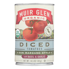Muir Glen Diced Tomatoes Basil And Garlic - Tomato - Case Of 12 - 14.5 Oz.