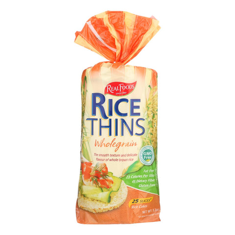 Real Foods Wholegrain Rice Thins - Case Of 6 - 5.3 Oz.