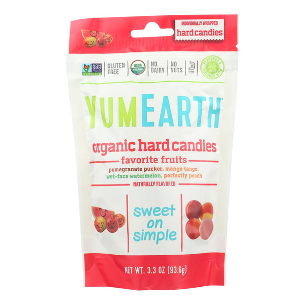 Yummy Earth Organic Candy Drops Freshest Fruit - 3.3 Oz - Case Of 6