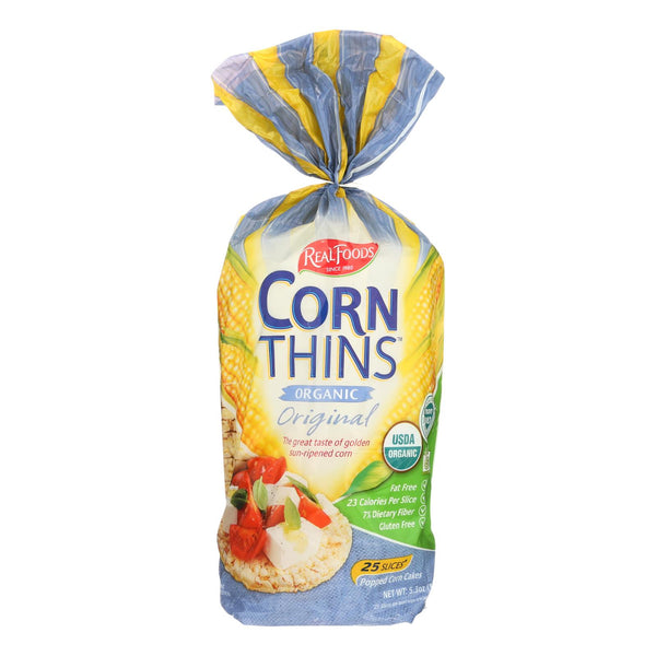 Real Foods Organic Corn Thins - Case Of 6 - 5.3 Oz.