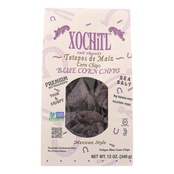 Xochitl Blue Corn Chips  - Case Of 10 - 12 Oz