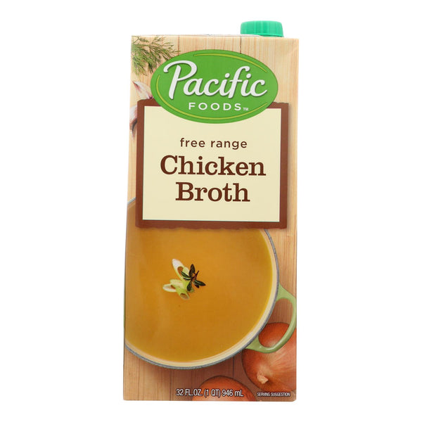 Pacific Natural Foods Chicken Broth - Free Range - Case Of 12 - 32 Fl Oz.