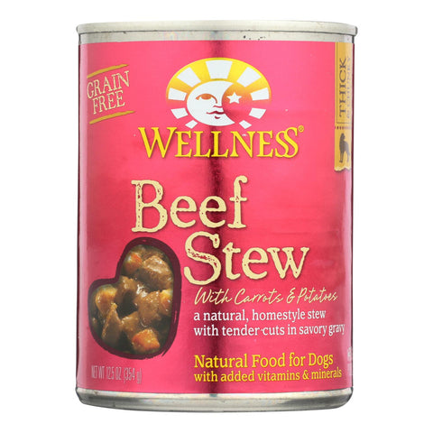 Wellness Pet Products Dog Food - Beef With Carrot And Potatoes - Case Of 12 - 12.5 Oz.