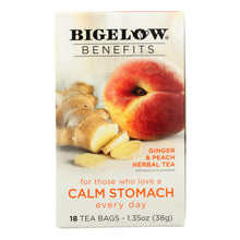 Bigelow Tea Tea - Ginger Peach Stedy Stomach - Case Of 6 - 18 Bag