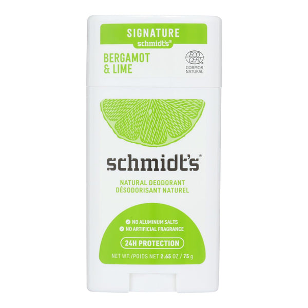 Schmidt's - Deodorant Brgmnt&lme Stk - 1 Each - 2.65 Oz