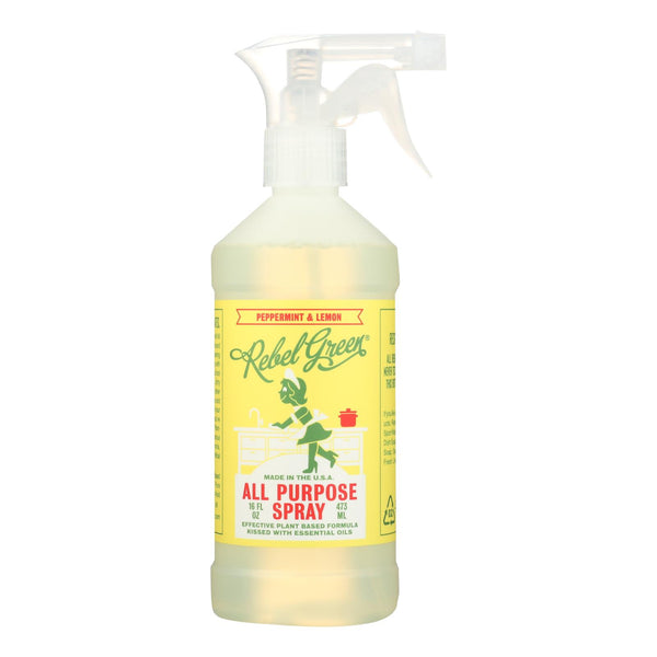 Rebel Green All Purpose Spray - Peppermint Lemon - Case Of 4 - 16 Fl Oz