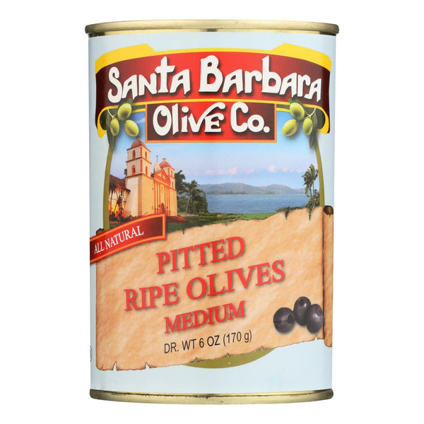 Santa Barbara California Ripe Olives - Medium Pitted - Case Of 12 - 6 Oz.