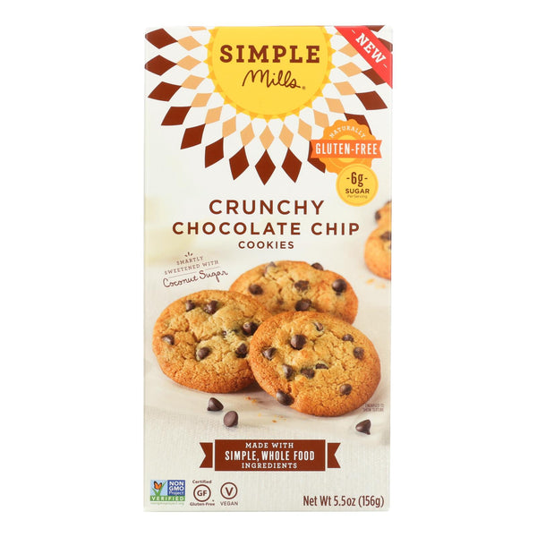 Simple Mills Cookies - Crunchy Chocolate Chip - Case Of 6 - 5.5 Oz